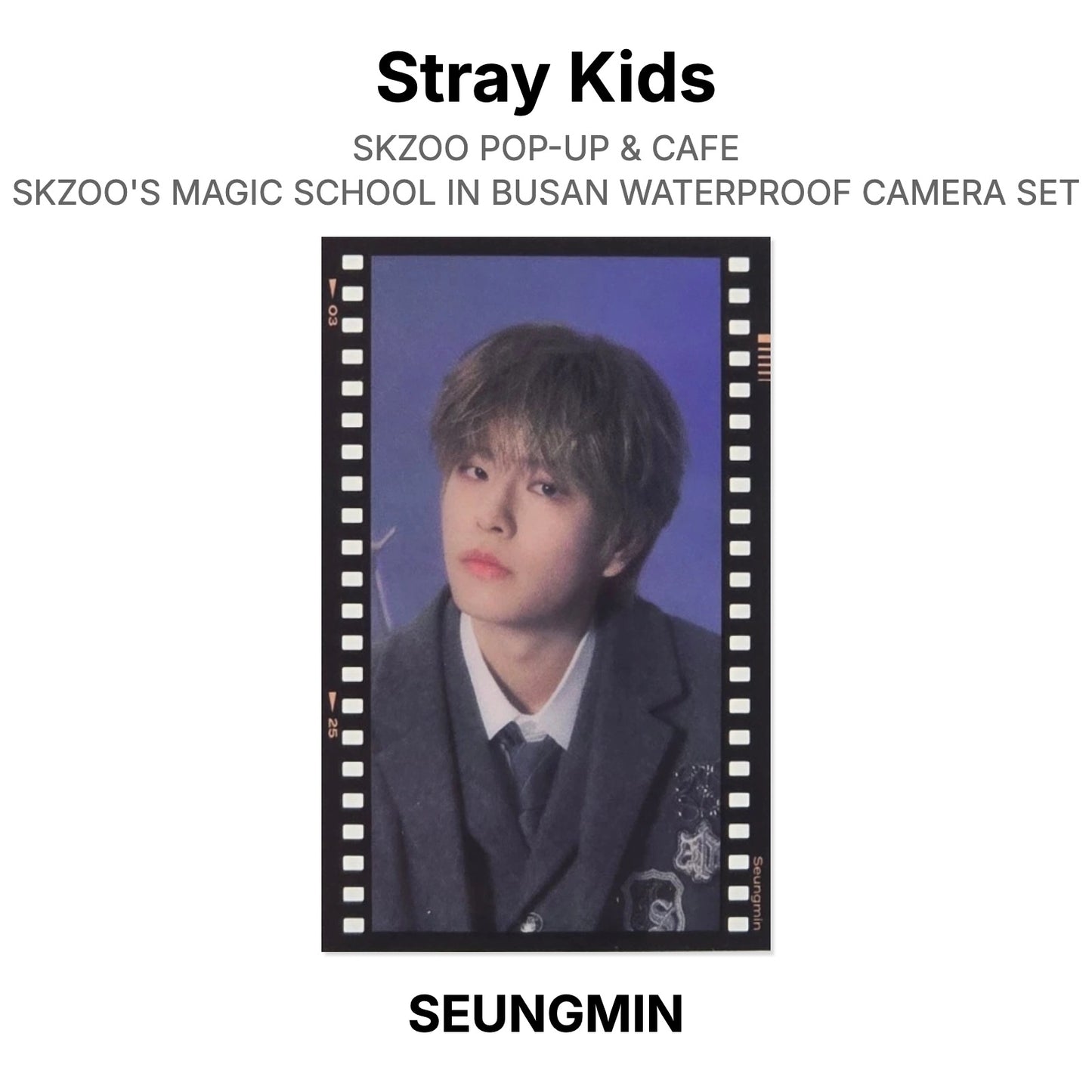 Stray Kids SKZOO POP-UP & CAFE SKZOO'S MAGIC SCHOOL IN BUSAN WATERPROOF CAMERA SET Official Photocard