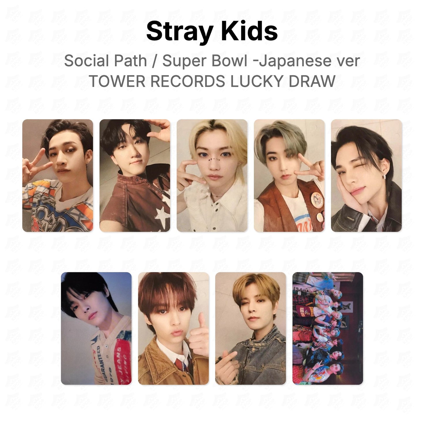 Stray Kids Social Path / Super Bowl -Japanese ver.- TOWER RECORDS LUCKY DRAW Official Photocard