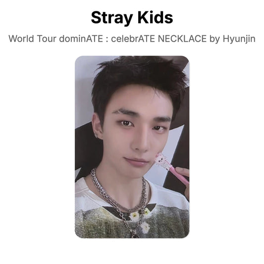 Stray Kids World Tour dominATE : celebrATE NECKLACE by Hyunjin Official Photocard