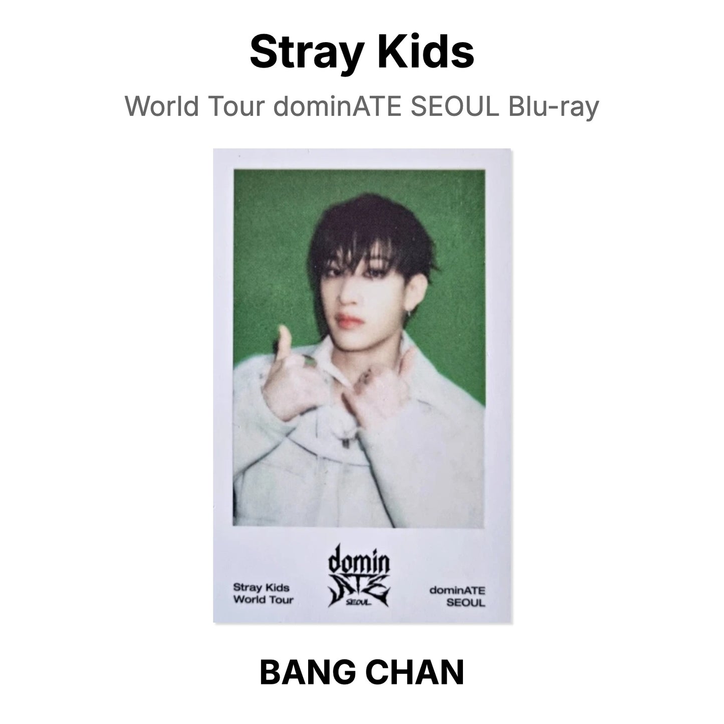Stray Kids World Tour dominATE SEOUL Blu-ray photocard oficial