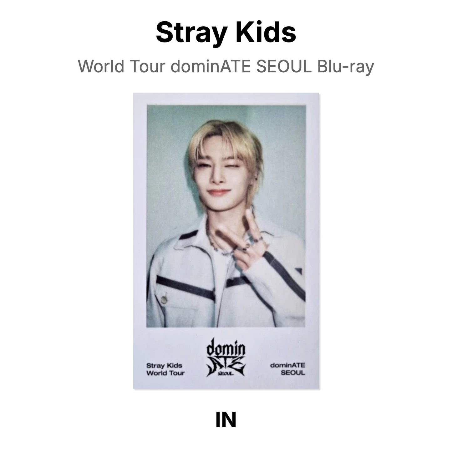 Stray Kids World Tour dominATE SEOUL Blu-ray photocard oficial