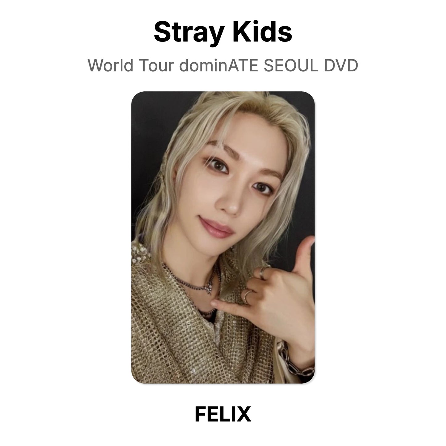 Stray Kids World Tour dominATE SEOUL DVD photocard oficial