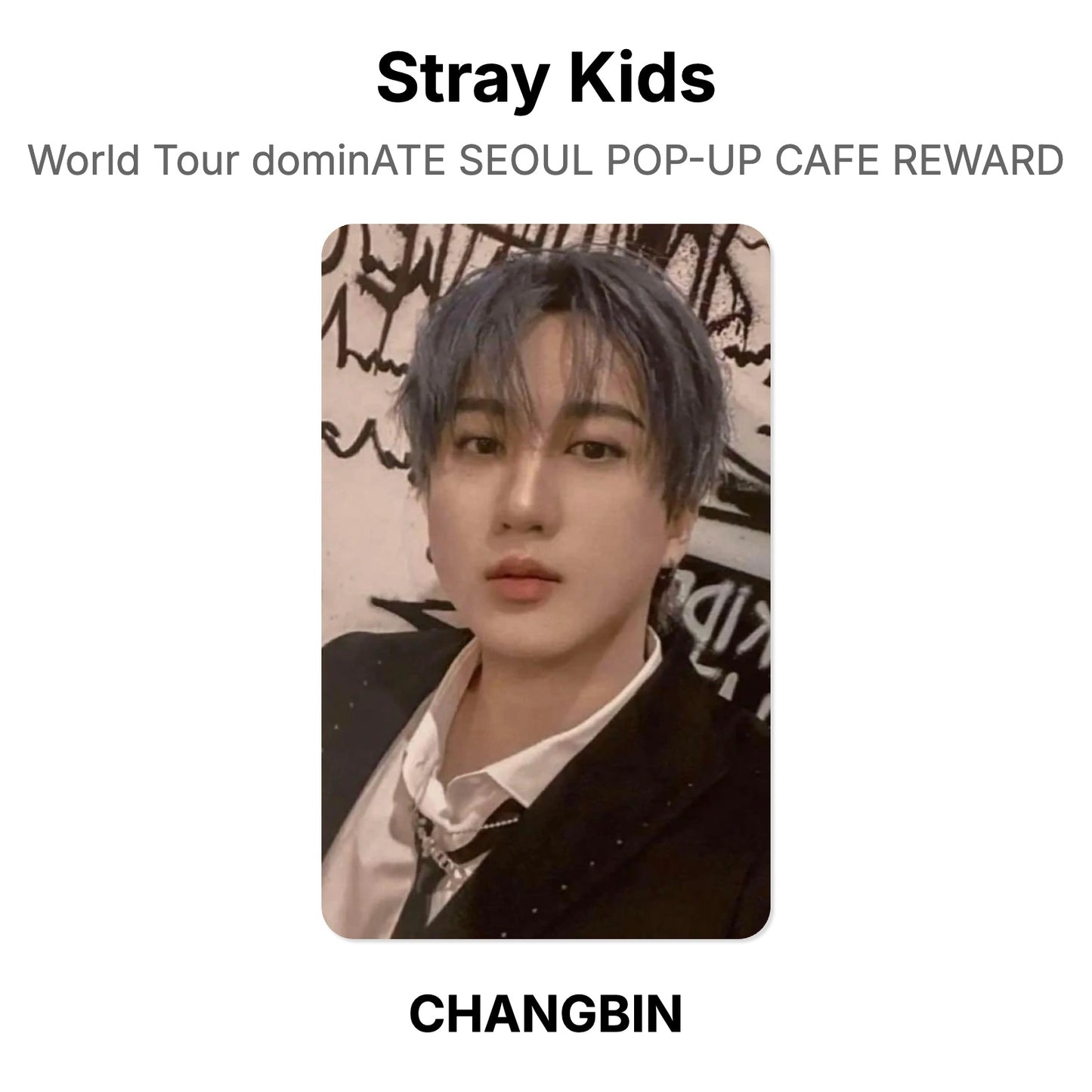 Stray Kids World Tour dominATE SEOUL POP-UP CAFE REWARD photocard oficial