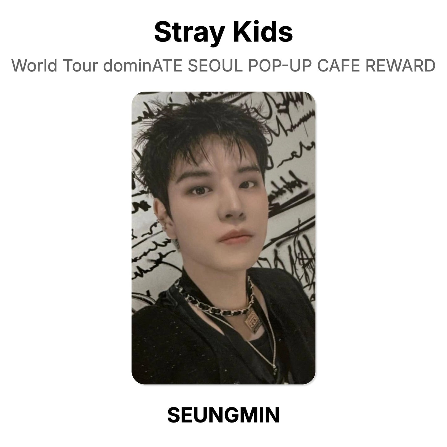 Stray Kids World Tour dominATE SEOUL POP-UP CAFE REWARD photocard oficial