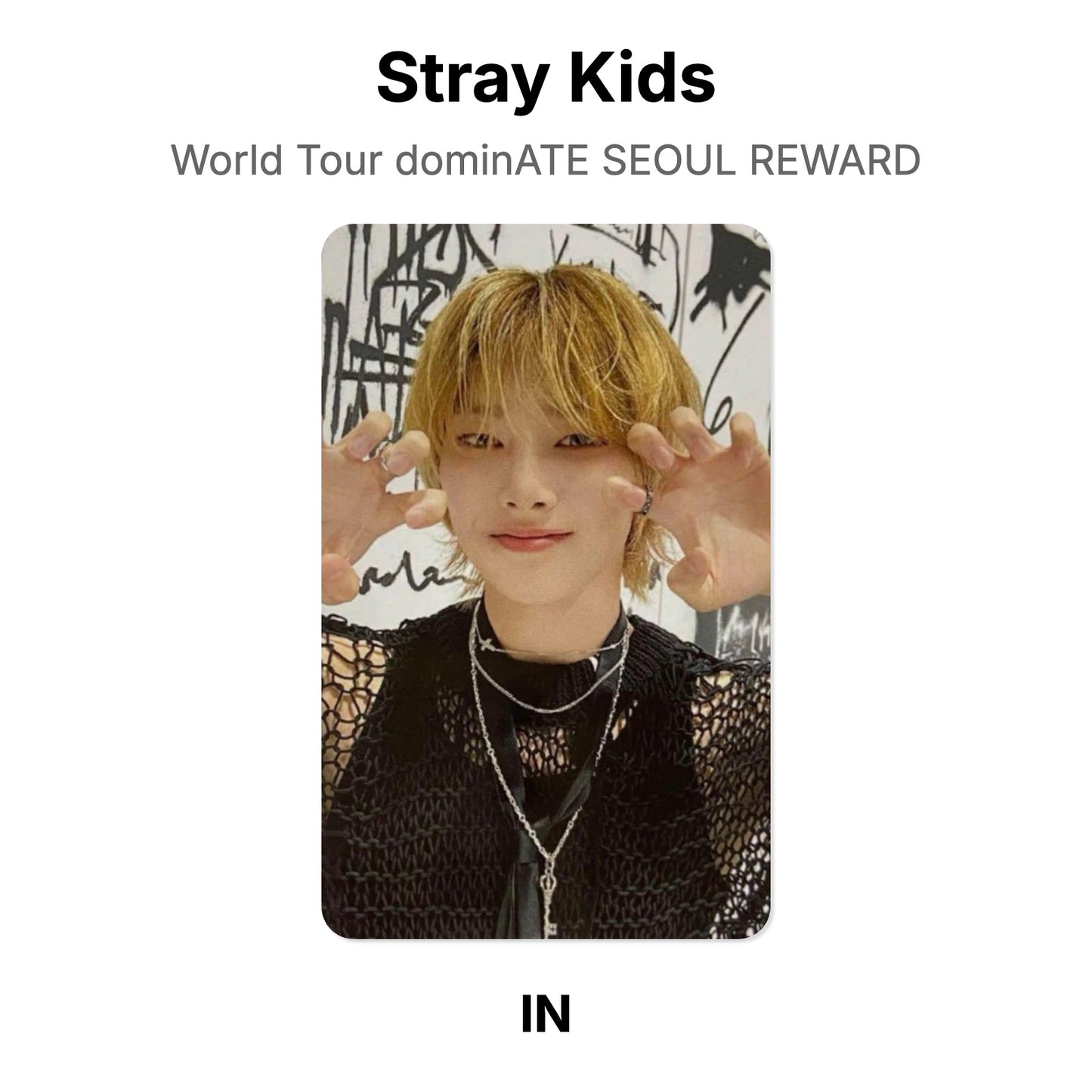 Stray Kids World Tour dominATE SEOUL REWARD photocard resmi